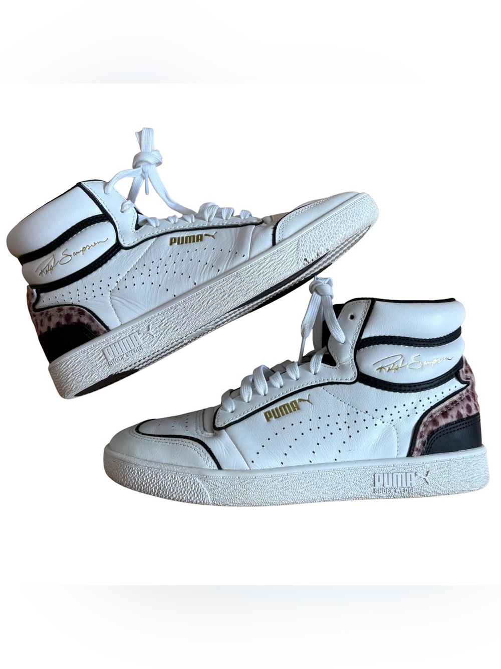Puma Ralph Sampson Wildcats Print Leopard Print Hi Top Sneakers Womens Size 11